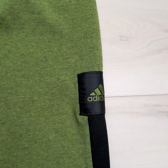 Adidas Basketball Club Pants Mens Large Green Knit Sweatpants Snap Ankle - Picture 3 of 16